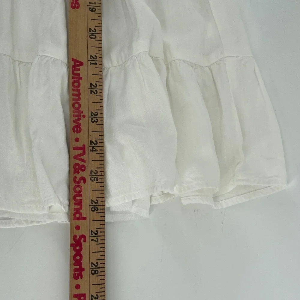 Cottagecore Mini Dress Women Small White Beachy Coastal‎ Sundress Graduation